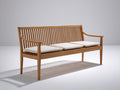 Panche da giardino - legno-tessuto - 184x58x84 cm - marrone naturale-avorio - stile moderno a doghe