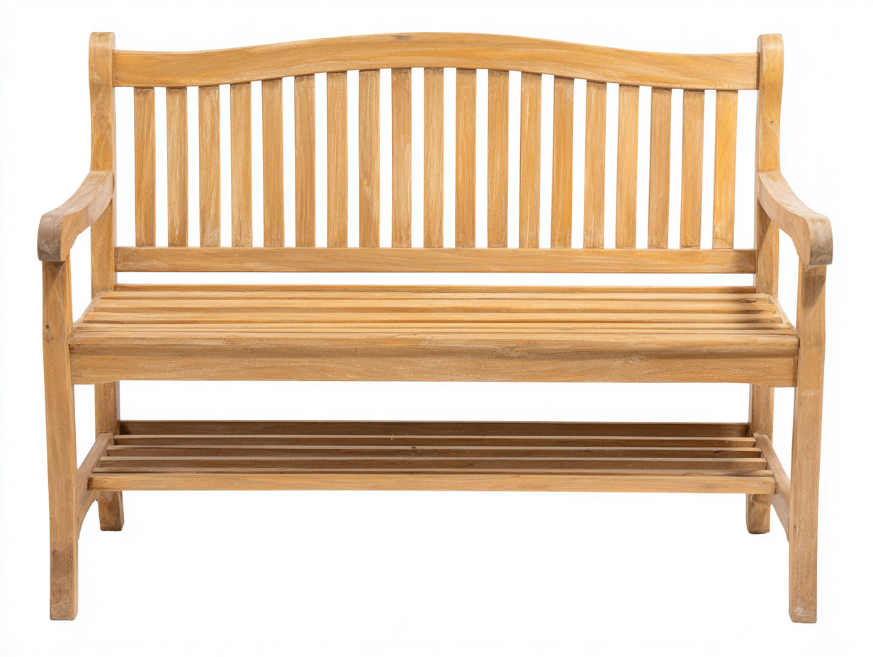 Panche da giardino - legno - 158x56x92 cm - marrone chiaro - stile classico con ripiano