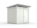 Casetta da giardino - metallo - 260x175x225 cm - bianco-grigio - stile funzionale