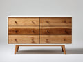 Cassettiera-Legno-MDF-126x41x76 cm-Bianco-Rovere naturale-Nordico