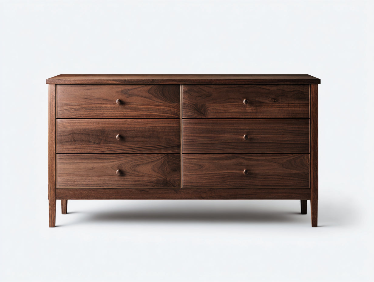 Cassettiera-Legno massello-MDF-135x42x78 cm-Marrone noce-Moderno