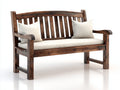 Panche da giardino - legno-tessuto - 158x59x90 cm - marrone scuro-beige - stile rustico classico