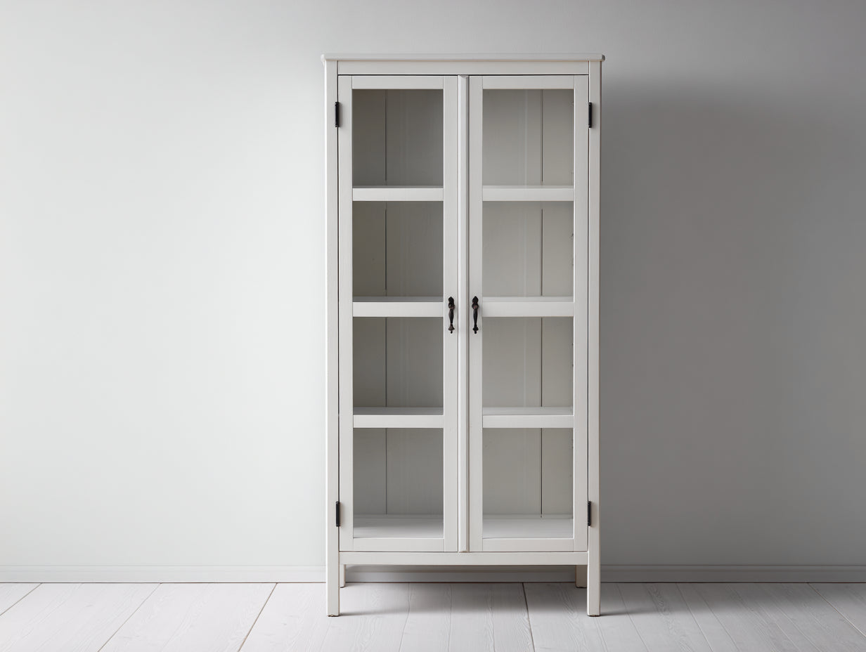 Vetrina-legno-vetro-82x36x190 cm-bianco country-country
