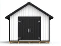 Casetta da giardino - legno - 240x165x230 cm - bianco-nero - stile moderno