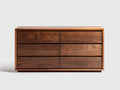 Cassettiera-Legno massello-MDF-132x43x72 cm-Marrone noce-Minimalista
