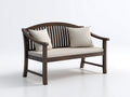 Panche da giardino - legno-tessuto - 163x60x85 cm - marrone noce-beige chiaro - stile classico elegante