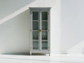 Vetrina-legno-vetro-78x34x196 cm-grigio salvia-classico