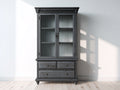 Vetrina-legno-vetro-100x44x200 cm-grigio antracite-vintage