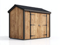 Casetta da giardino - legno-metallo - 330x210x230 cm - naturale-nero - stile industriale
