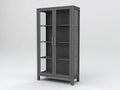 Vetrina-legno-vetro-metallo-84x38x188 cm-grigio grafite-moderno