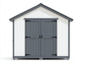 Casetta da giardino - legno - 230x160x225 cm - bianco-grigio - stile rustico