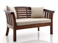 Panche da giardino - legno-tessuto - 164x63x84 cm - marrone scuro-beige - stile classico curvo