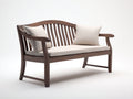 Panche da giardino - legno-tessuto - 165x59x86 cm - marrone scuro-beige - stile classico arcuato