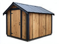 Casetta da giardino - legno-metallo - 285x200x230 cm - naturale-nero - stile rustico