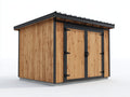 Casetta da giardino - legno-metallo - 340x220x235 cm - naturale-nero - stile contemporaneo