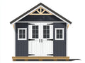 Casetta da giardino - legno - 275x190x250 cm - grigio antracite-bianco - stile country