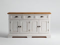 Cassettiera-Legno-MDF-142x46x85 cm-Bianco antico-Rovere naturale-Rustico