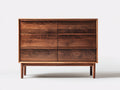 Cassettiera-Legno massello-MDF-128x42x79 cm-Marrone noce-Minimalista