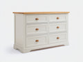 Cassettiera-Legno-MDF-120x45x80 cm-Bianco crema-Rovere naturale-Classico