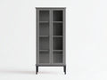 Vetrina-legno-vetro-metallo-80x36x185 cm-grigio fumo-moderno
